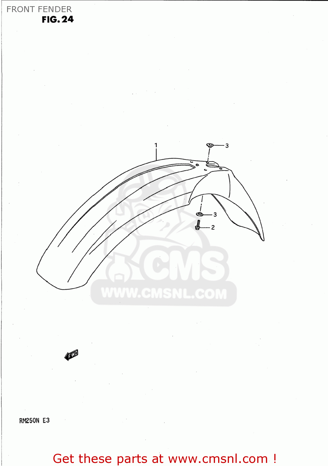 FRONT FENDER RM250 1992 (N) USA (E03)