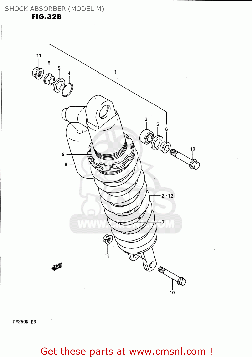 SHOCK ABSORBER (MODEL M) RM250 1992 (N) USA (E03)