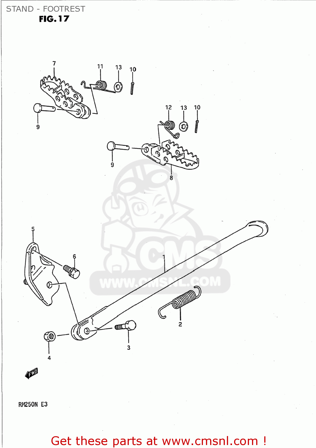 STAND - FOOTREST RM250 1992 (N) USA (E03)