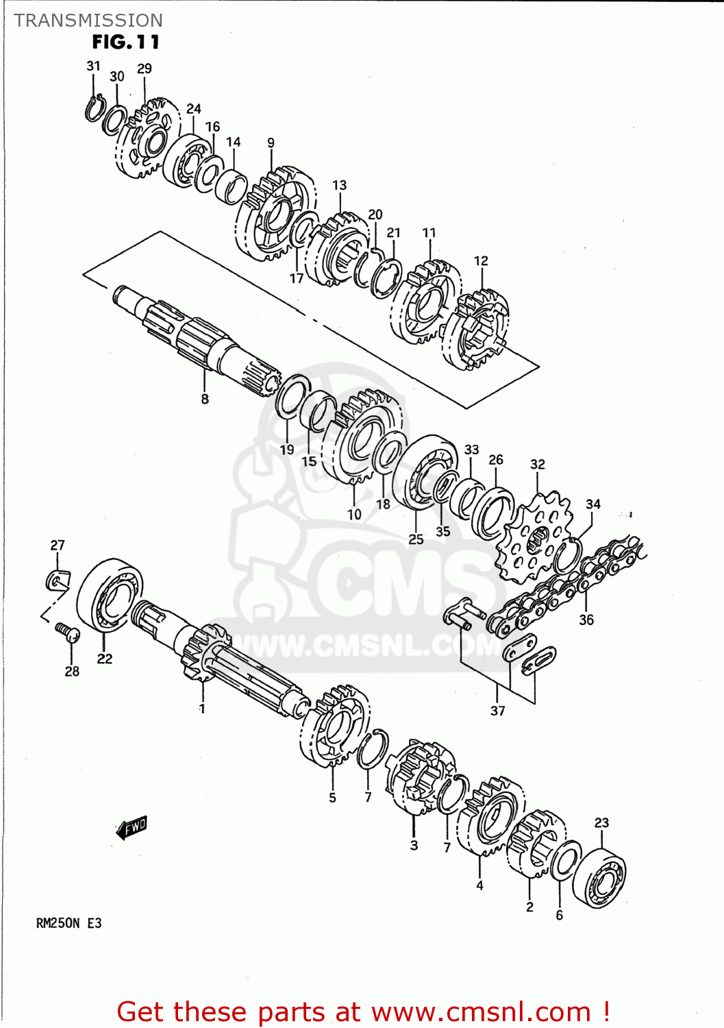 TRANSMISSION RM250 1992 (N) USA (E03)