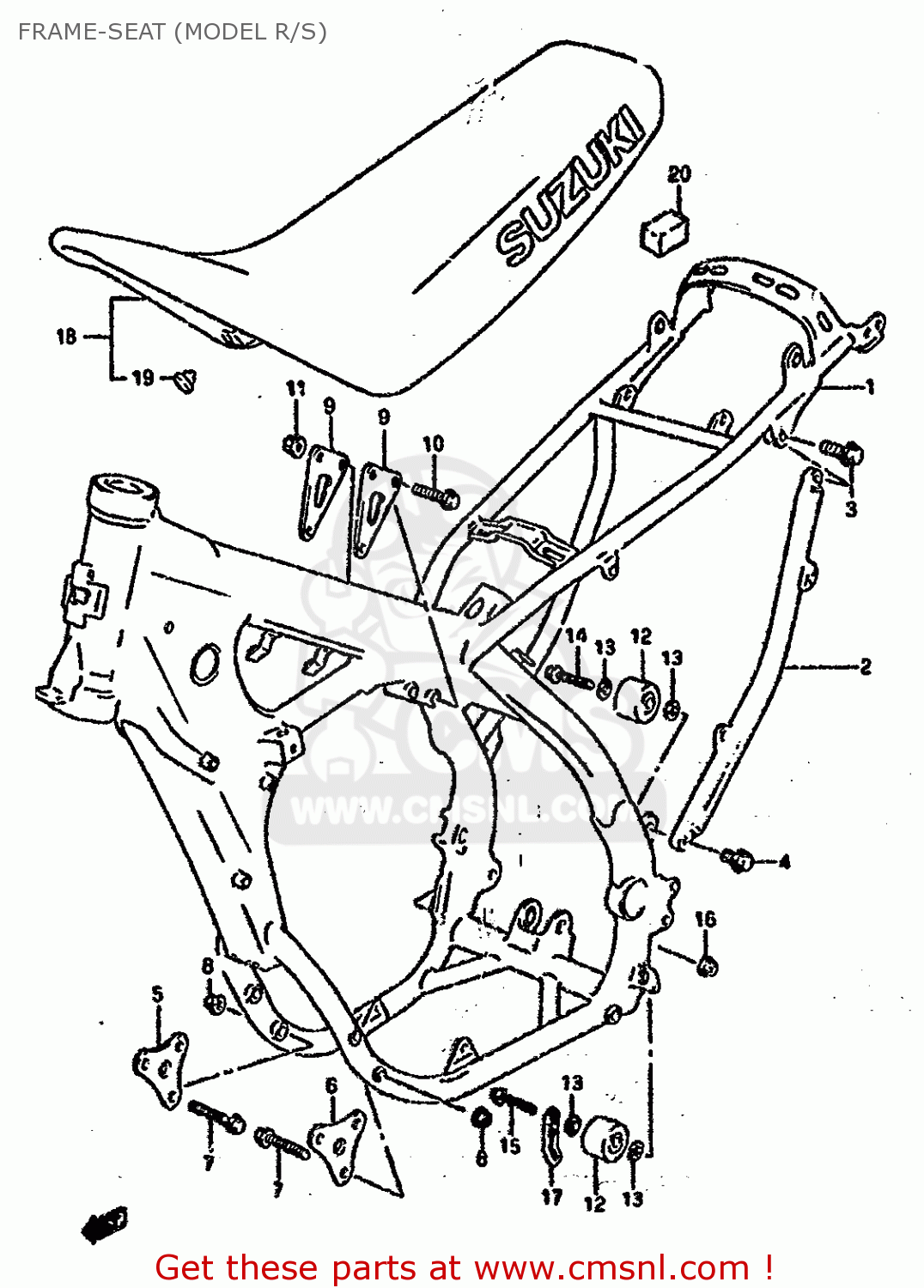 FRAME-SEAT (MODEL R/S) RM250 1993 (P) UNITED KINGDOM FRANCE AUSTRALIA (E02 E04 E24)