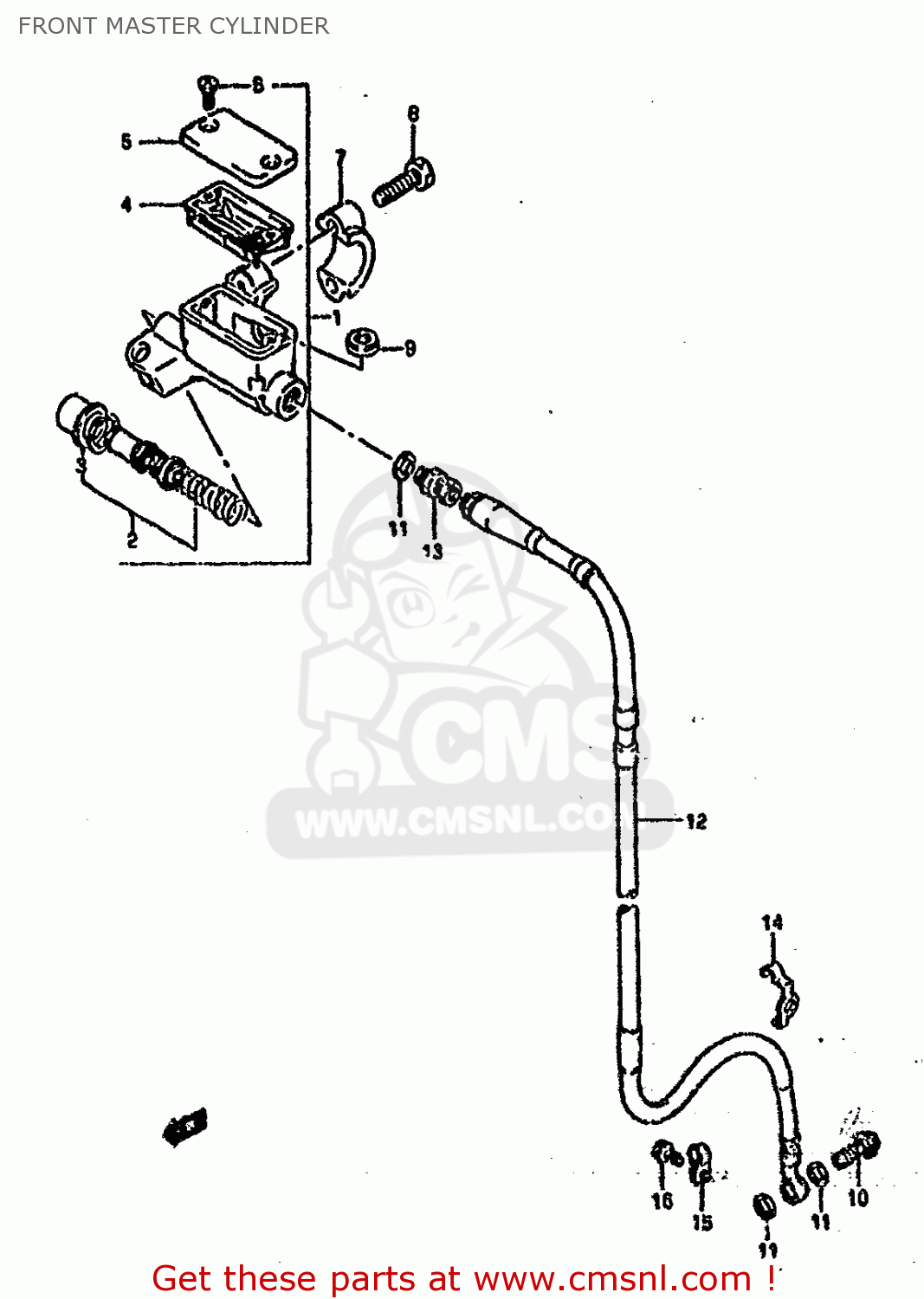 FRONT MASTER CYLINDER RM250 1993 (P) UNITED KINGDOM FRANCE AUSTRALIA (E02 E04 E24)