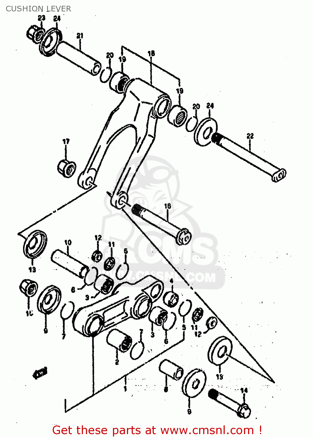 CUSHION LEVER RM250 1993 (P) UNITED KINGDOM FRANCE AUSTRALIA (E02 E04 E24)