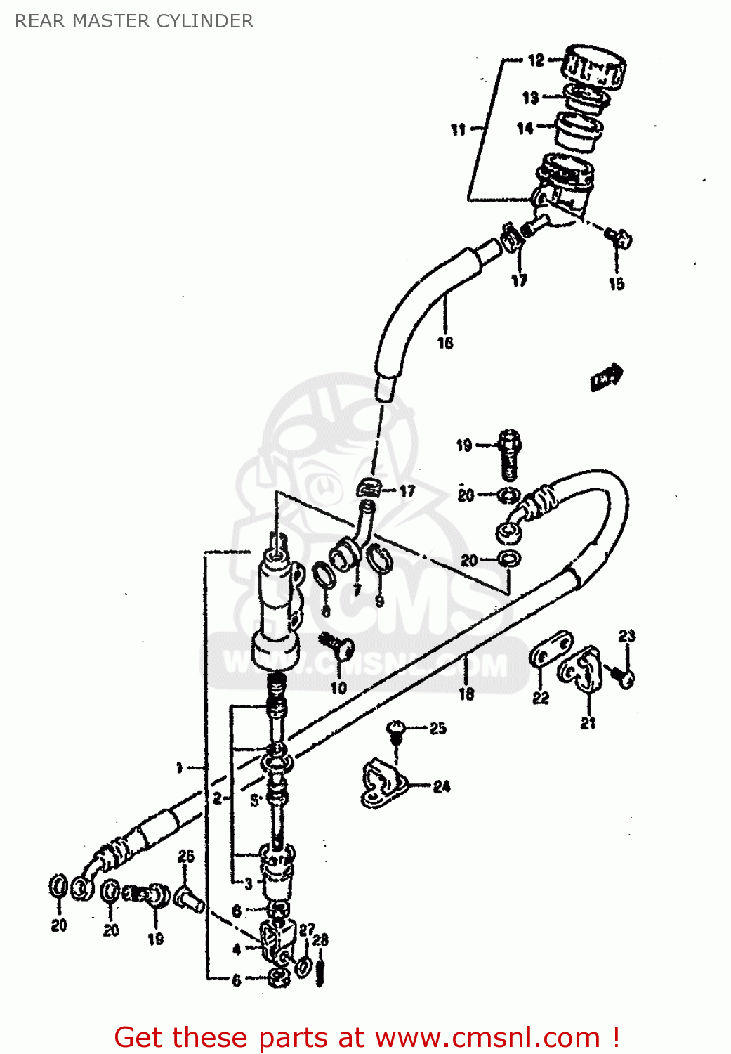 REAR MASTER CYLINDER RM250 1993 (P) UNITED KINGDOM FRANCE AUSTRALIA (E02 E04 E24)