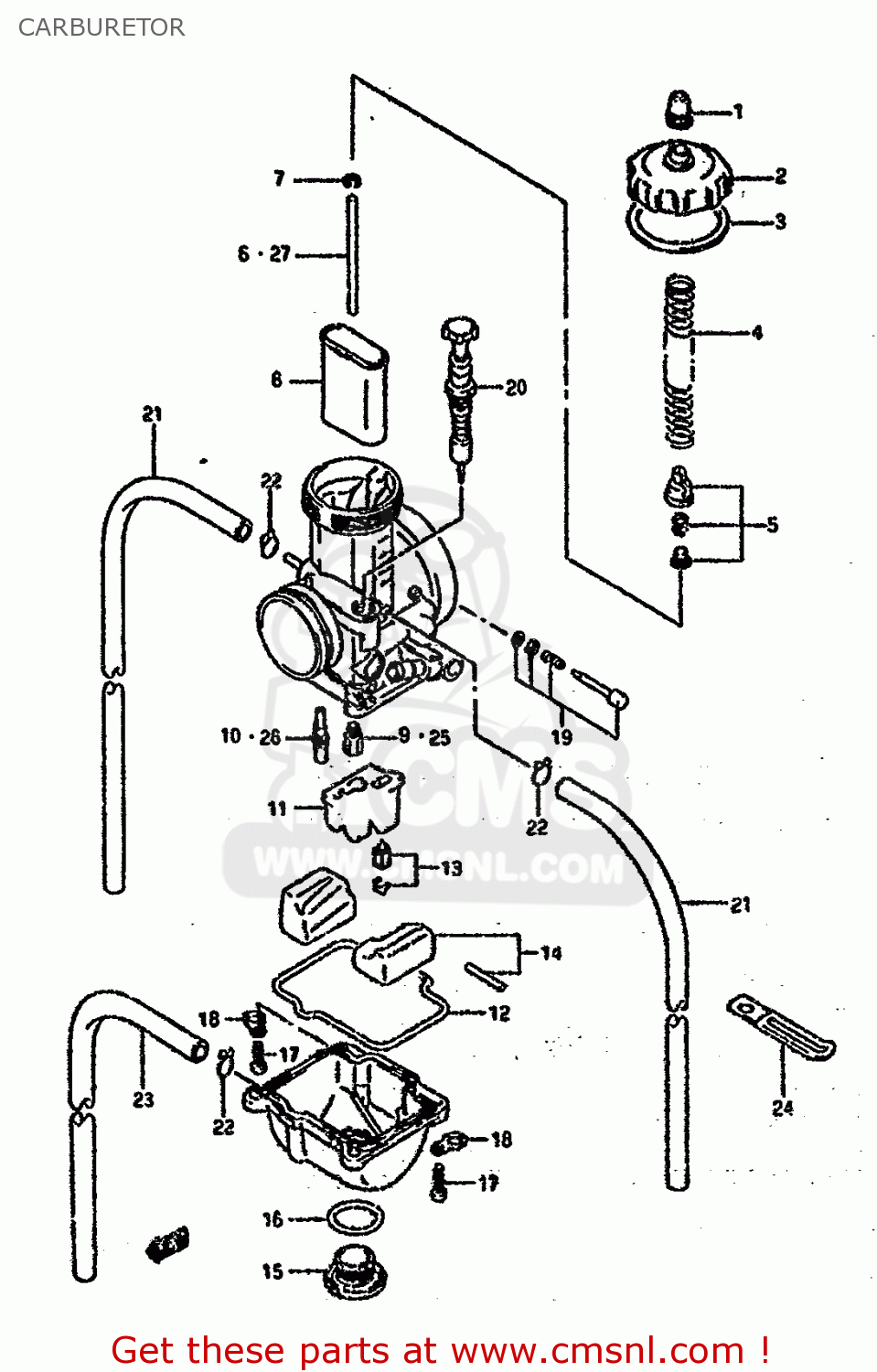 CARBURETOR RM250 1993 (P) UNITED KINGDOM FRANCE AUSTRALIA (E02 E04 E24)