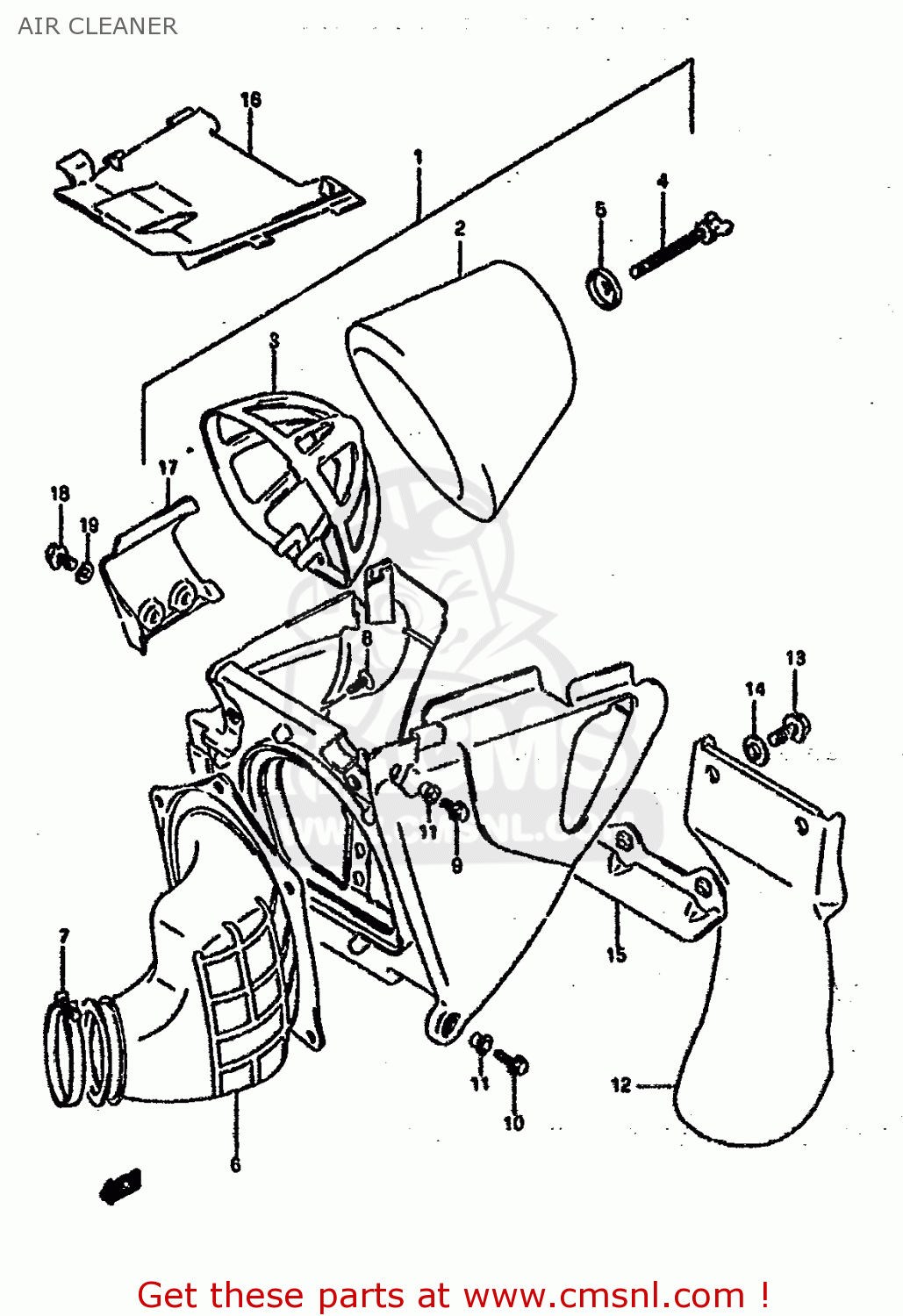 AIR CLEANER RM250 1993 (P) UNITED KINGDOM FRANCE AUSTRALIA (E02 E04 E24)