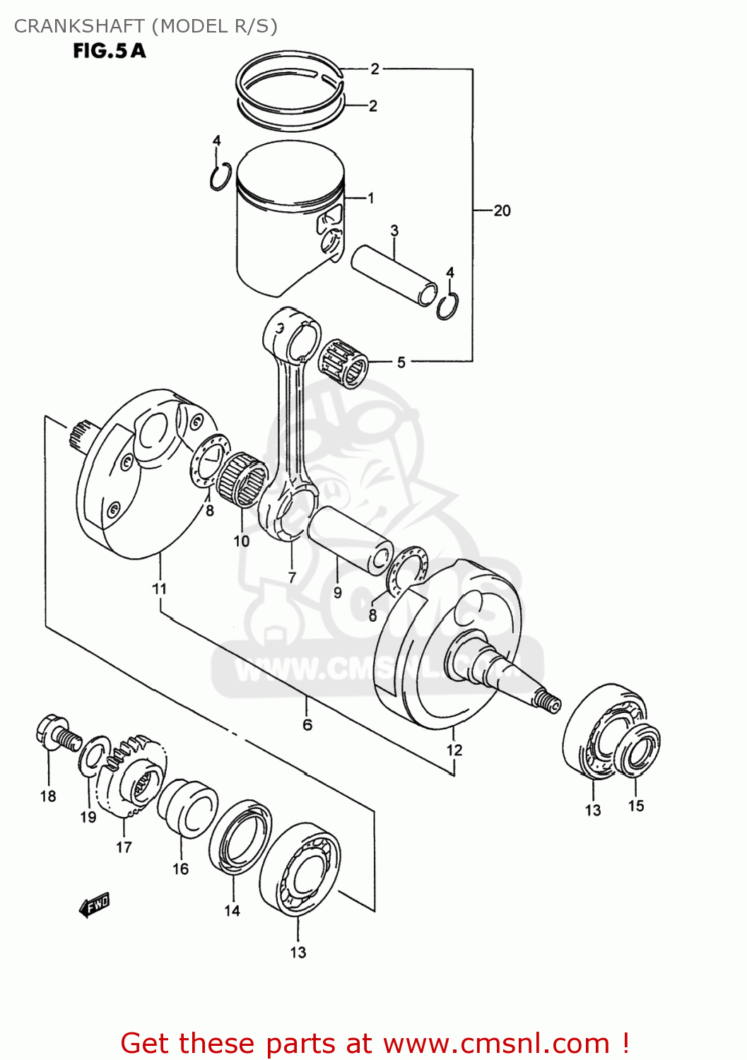 CRANKSHAFT (MODEL R/S) RM250 1993 (P) USA (E03)