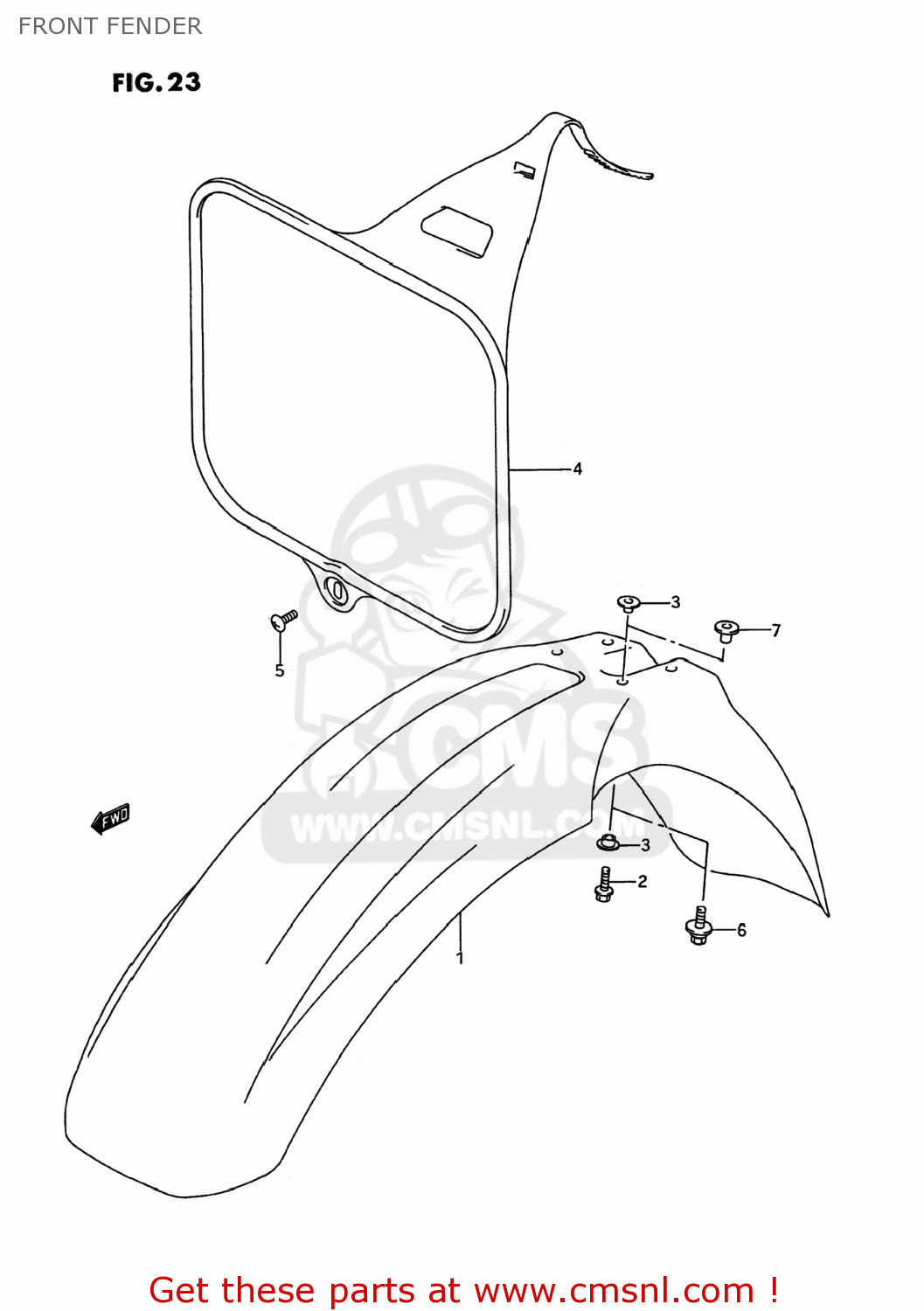 FRONT FENDER RM250 1993 (P) USA (E03)