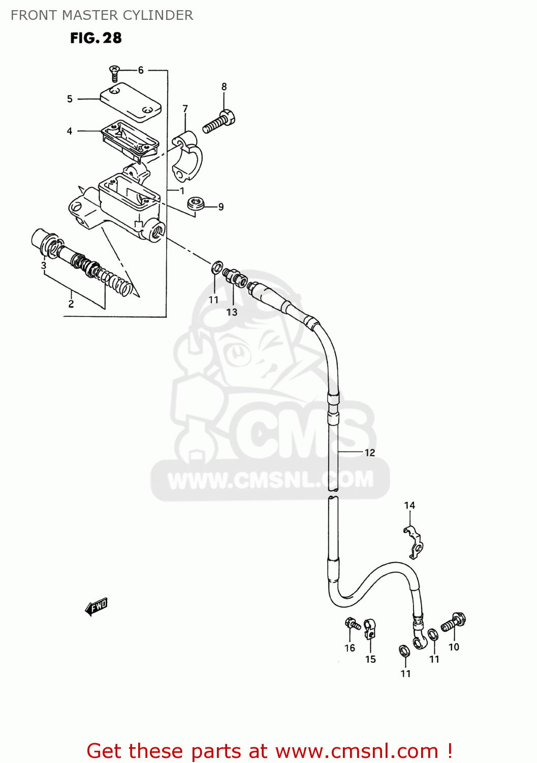 FRONT MASTER CYLINDER RM250 1993 (P) USA (E03)