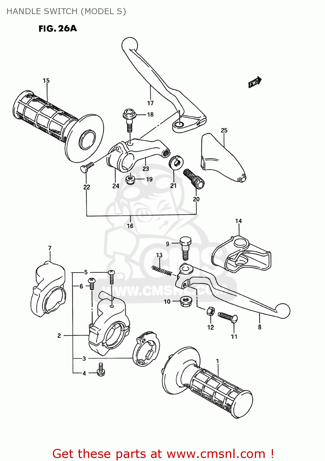 HANDLE SWITCH (MODEL S) RM250 1993 (P) USA (E03)