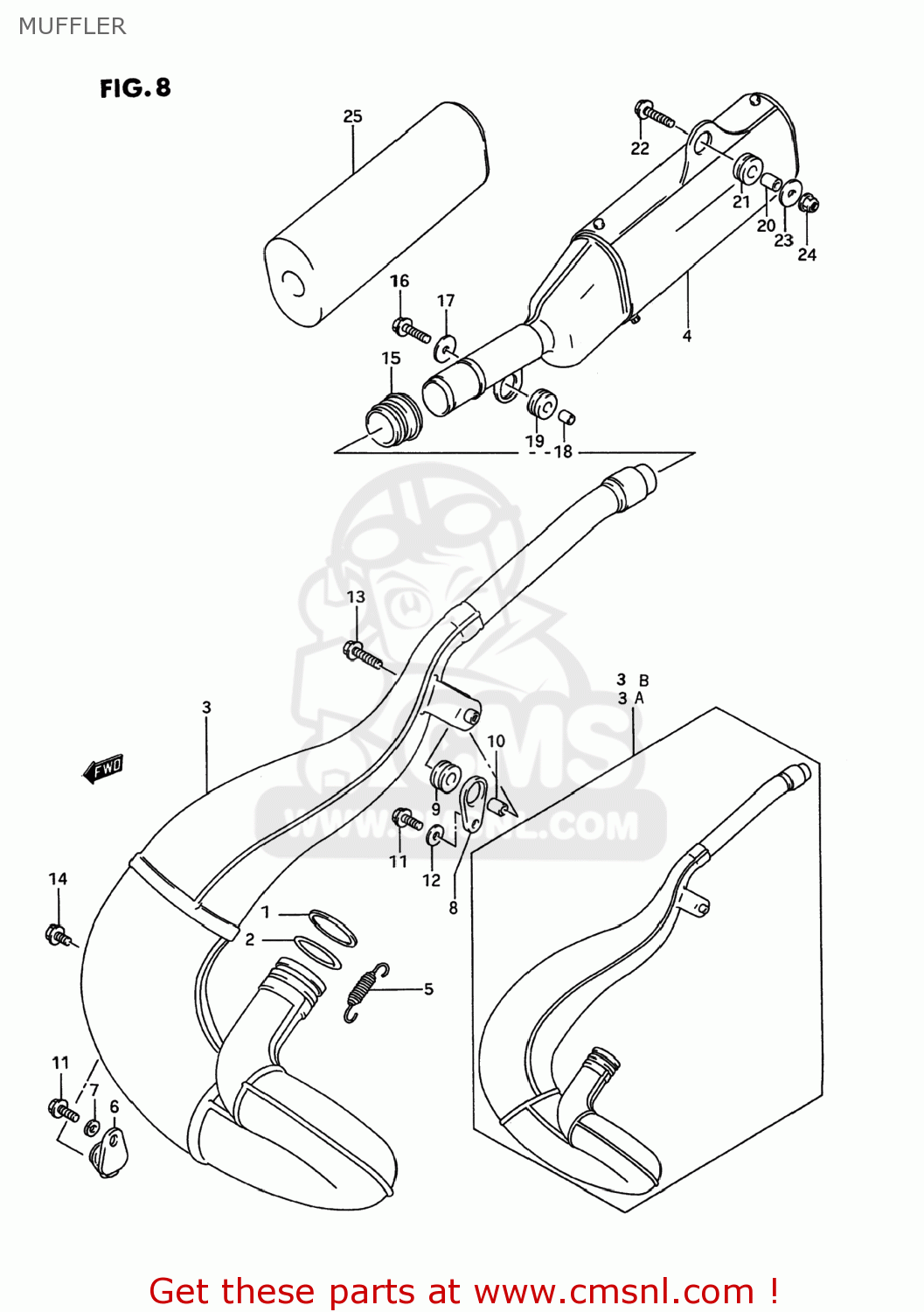 MUFFLER RM250 1993 (P) USA (E03)
