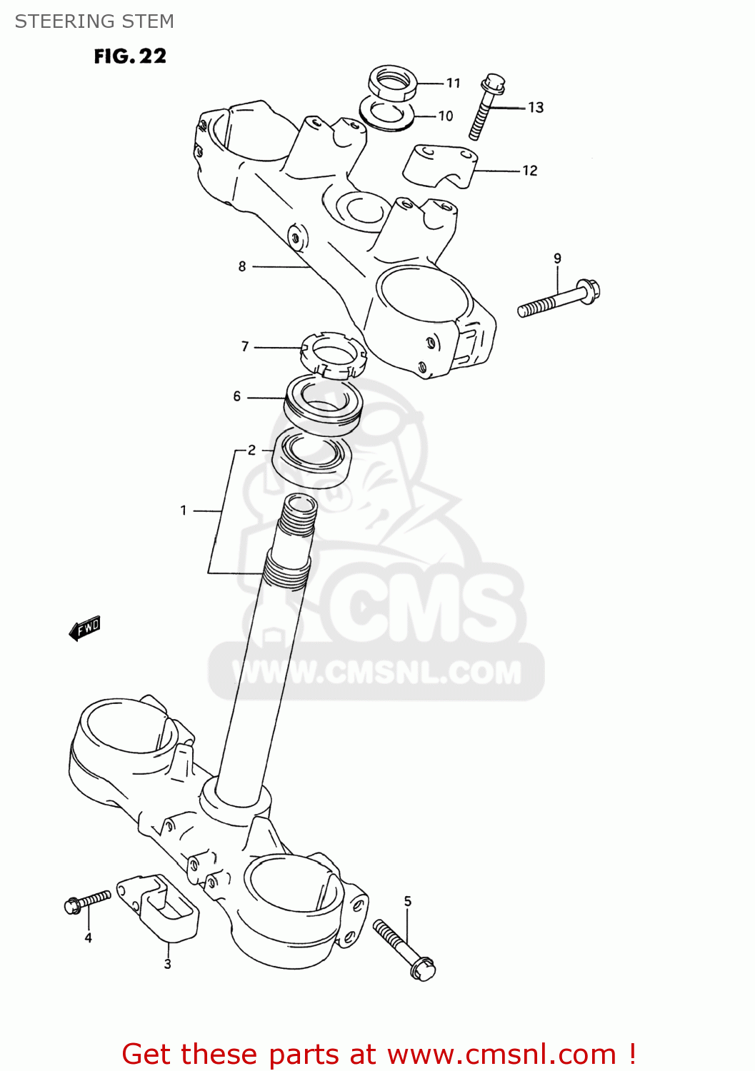 STEERING STEM RM250 1993 (P) USA (E03)