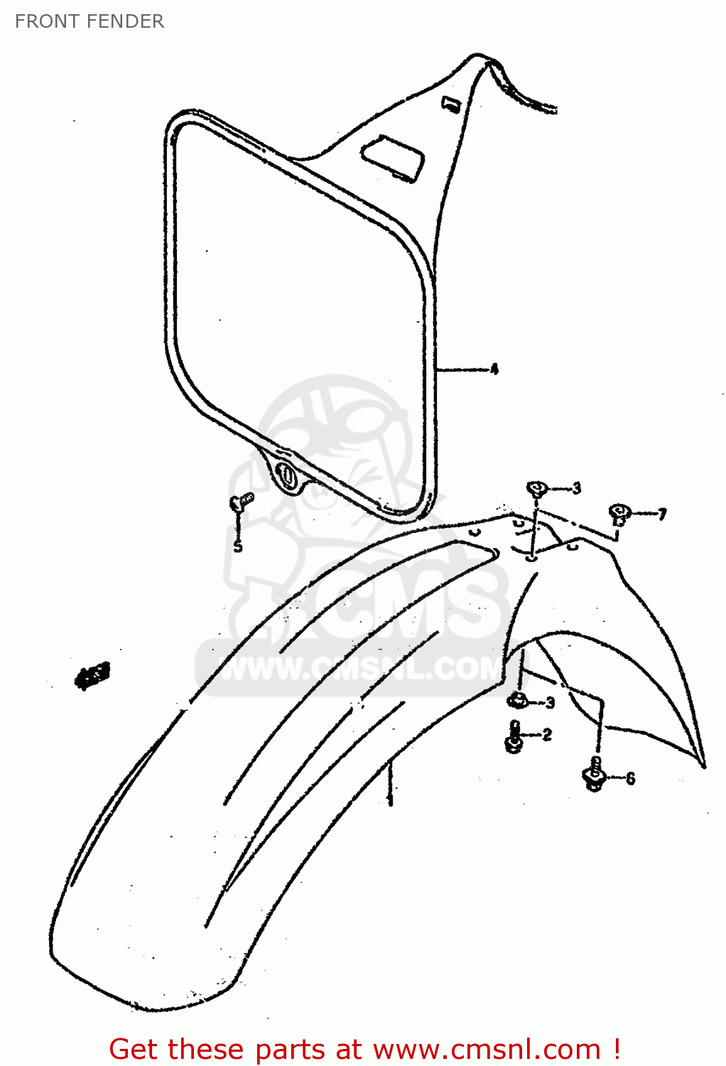 FRONT FENDER RM250 1994 (R) UNITED KINGDOM FRANCE AUSTRALIA (E02 E04 E24)