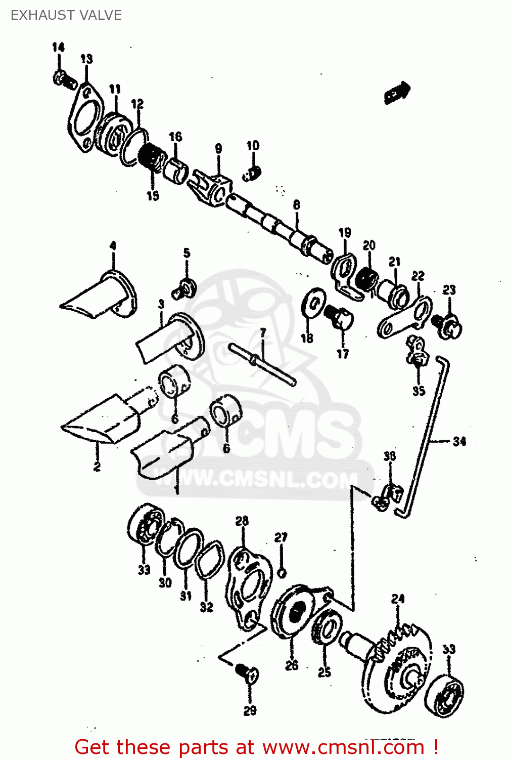 EXHAUST VALVE RM250 1994 (R) UNITED KINGDOM FRANCE AUSTRALIA (E02 E04 E24)