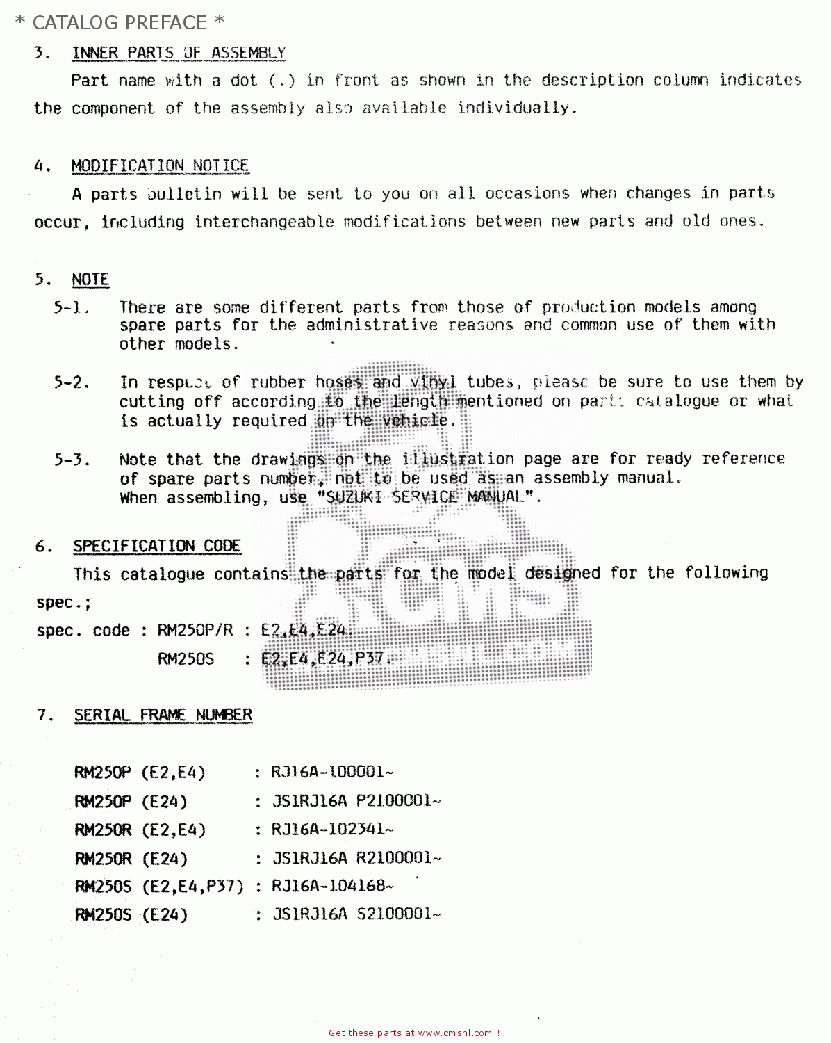 * CATALOG PREFACE * RM250 1994 (R) UNITED KINGDOM FRANCE AUSTRALIA (E02 E04 E24)