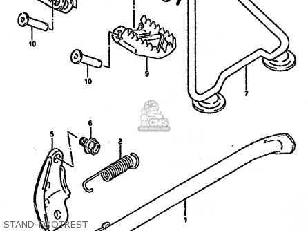 STAND-FOOTREST - RM250 1994 (R) UNITED KINGDOM FRANCE AUSTRALIA (E02 E04 E24)