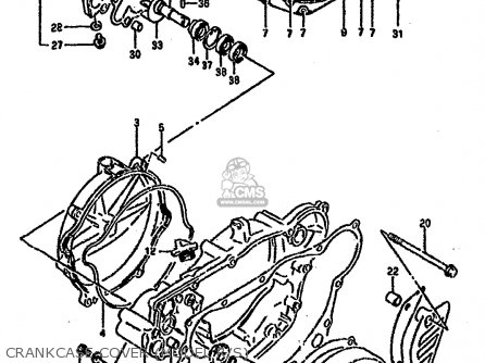 CRANKCASE COVER (MODEL R/S) - RM250 1994 (R) UNITED KINGDOM FRANCE AUSTRALIA (E02 E04 E24)