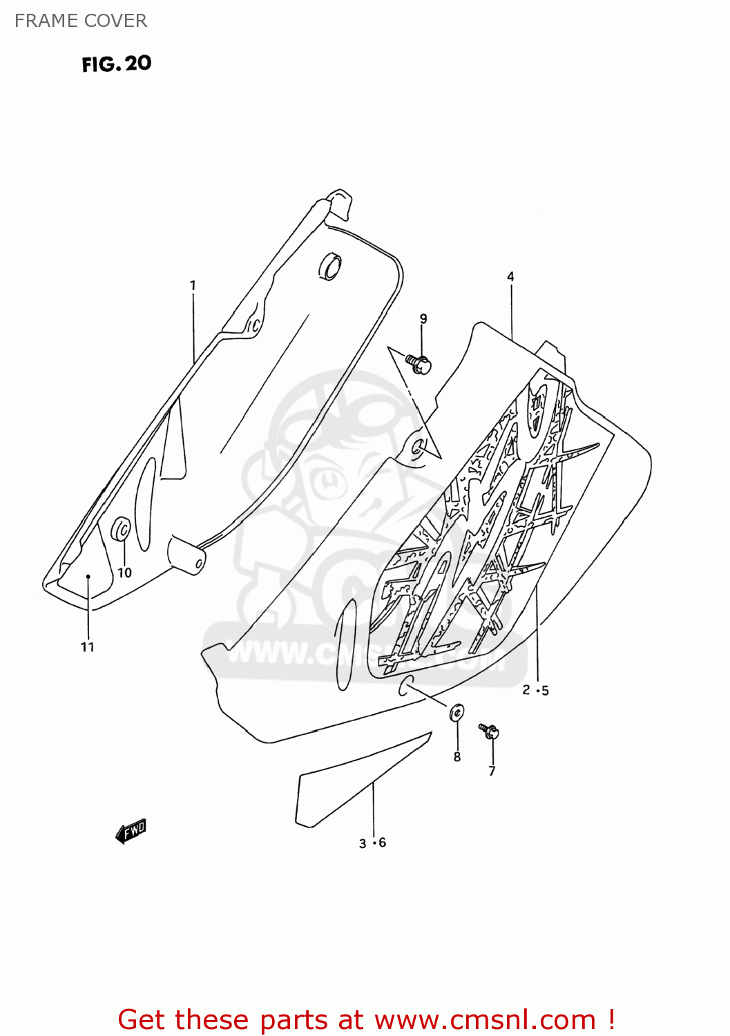 FRAME COVER RM250 1994 (R) USA (E03)