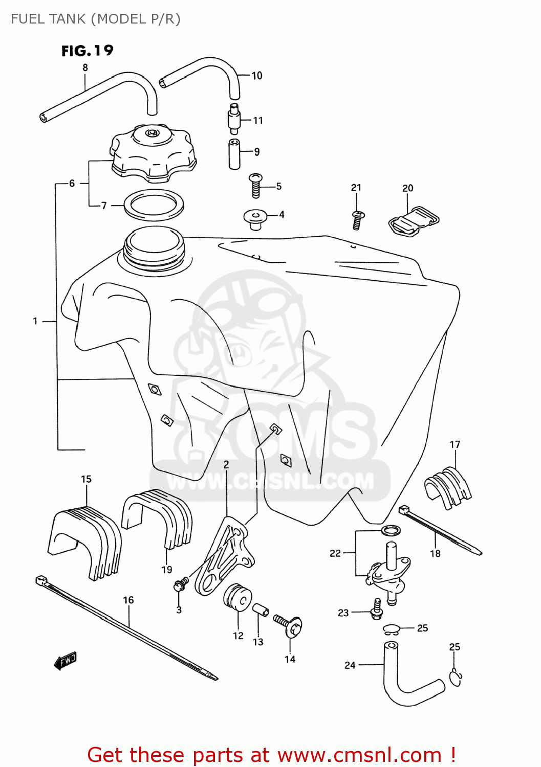 FUEL TANK (MODEL P/R) RM250 1994 (R) USA (E03)