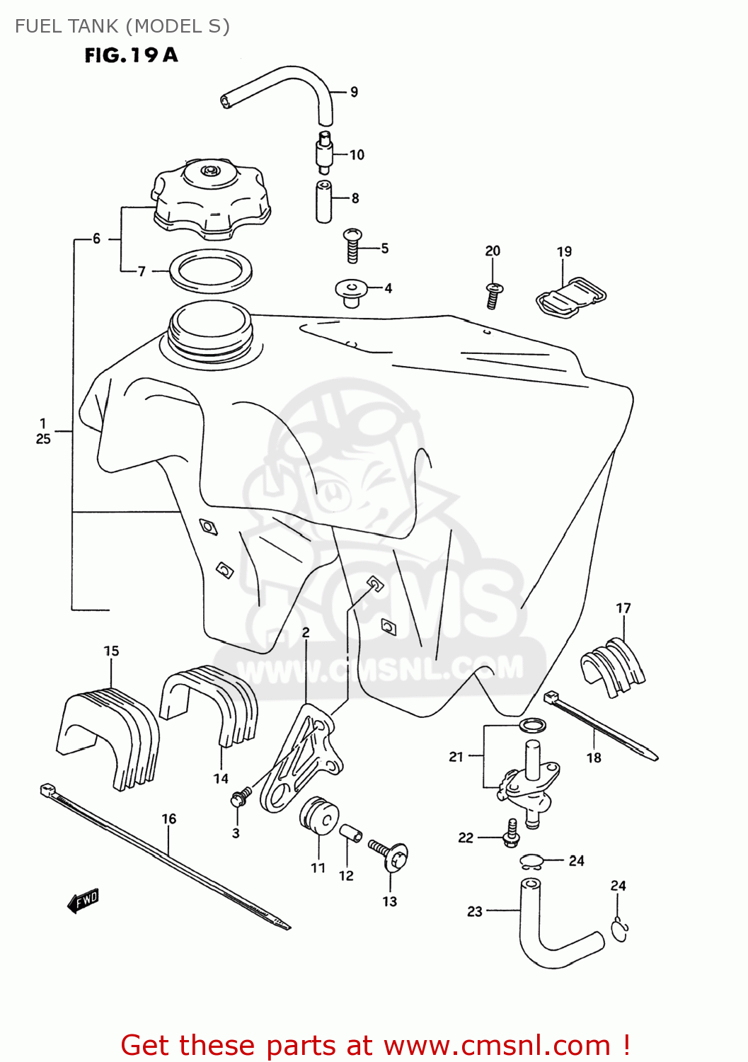 FUEL TANK (MODEL S) RM250 1994 (R) USA (E03)