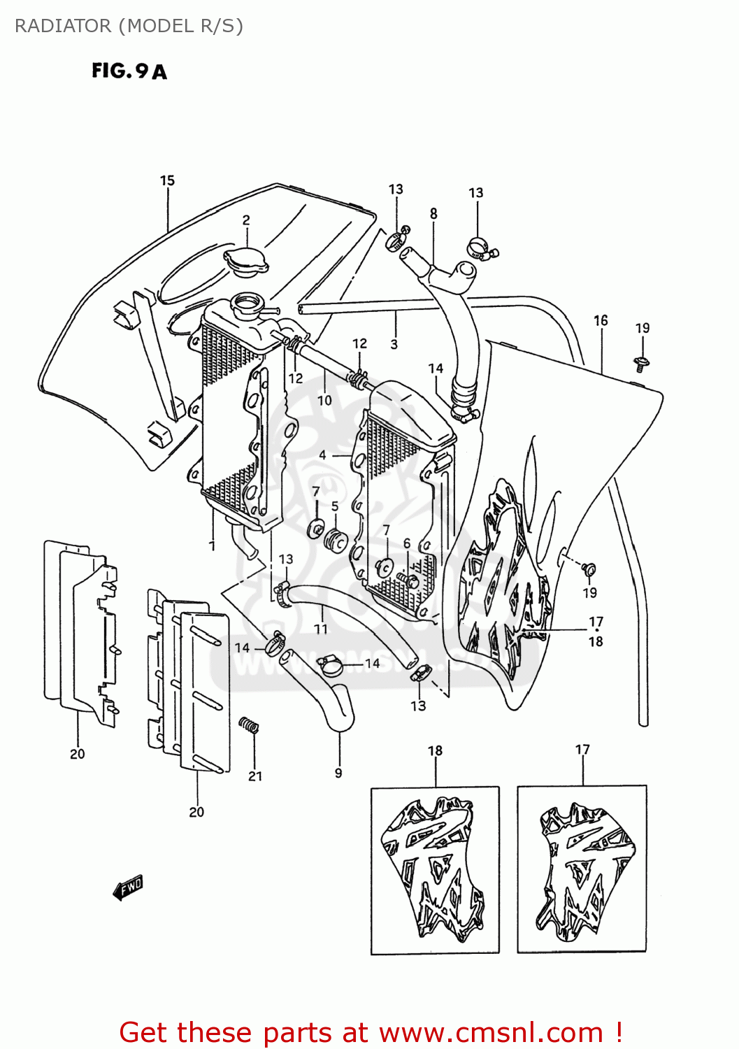 RADIATOR (MODEL R/S) RM250 1994 (R) USA (E03)