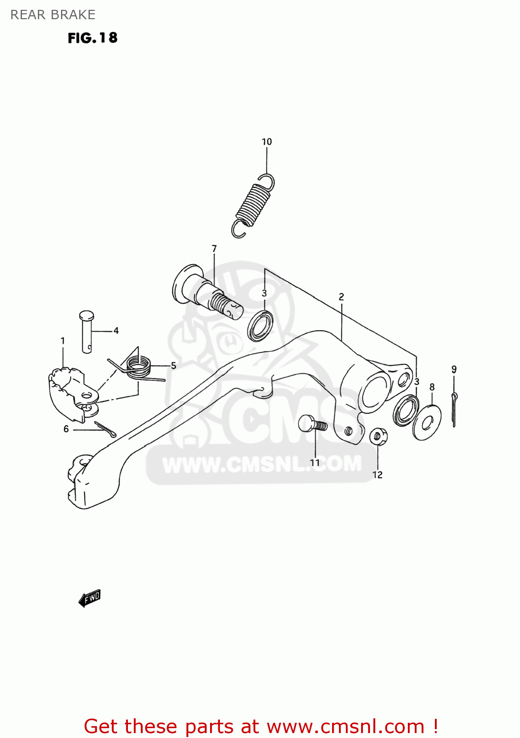 REAR BRAKE RM250 1994 (R) USA (E03)