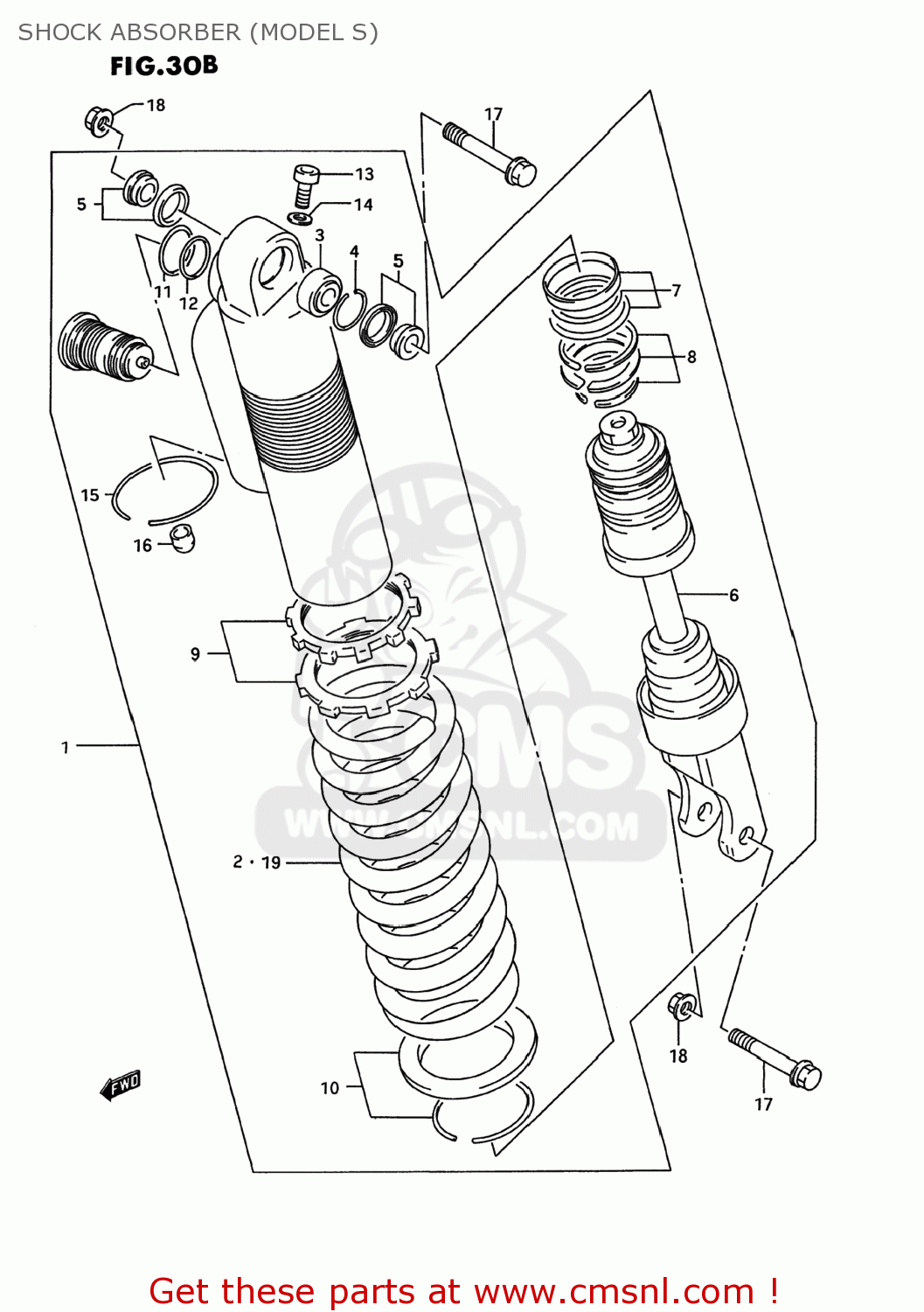 SHOCK ABSORBER (MODEL S) RM250 1994 (R) USA (E03)