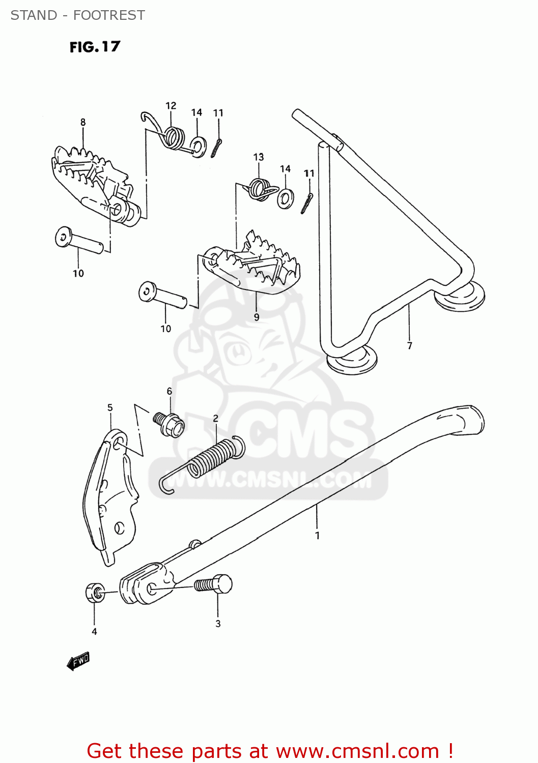STAND - FOOTREST RM250 1994 (R) USA (E03)