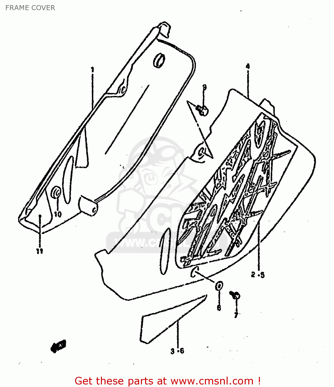 FRAME COVER RM250 1995 (S) (E02 E04 E24 P37)