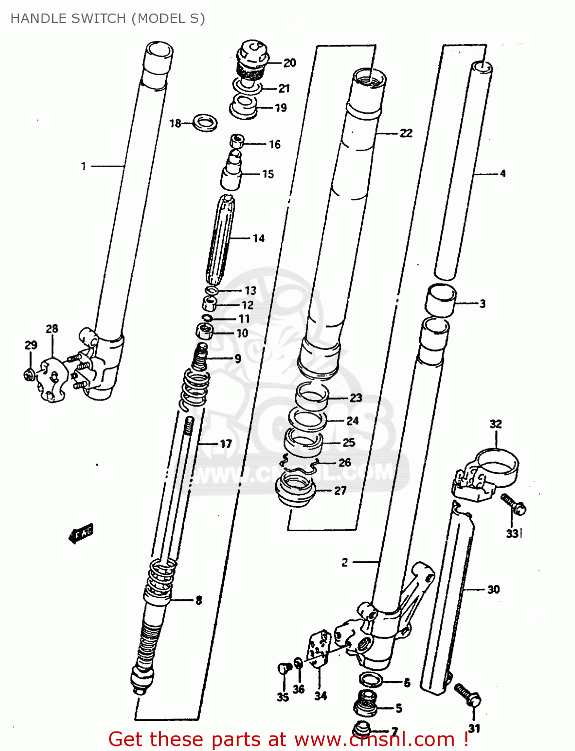 HANDLE SWITCH (MODEL S) RM250 1995 (S) (E02 E04 E24 P37)