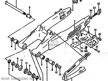 REAR SWINGING ARM - RM250 1995 (S) (E02 E04 E24 P37)