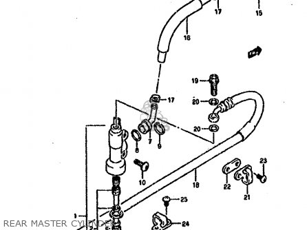 REAR MASTER CYLINDER - RM250 1995 (S) (E02 E04 E24 P37)