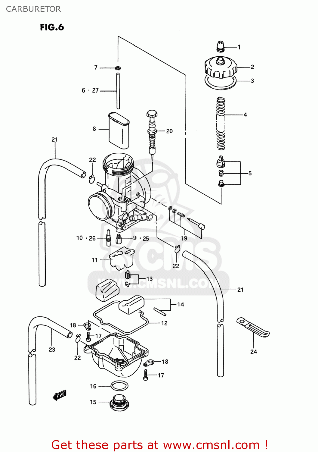 CARBURETOR RM250 1995 (S) USA (E03)