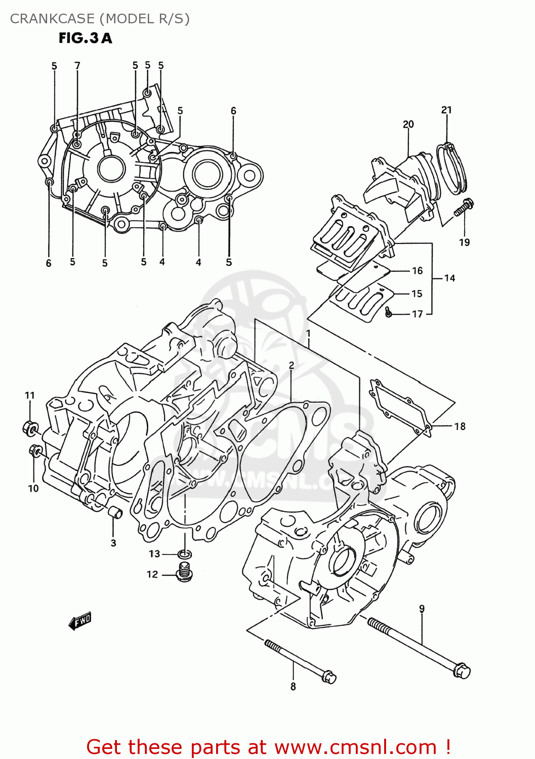 CRANKCASE (MODEL R/S) RM250 1995 (S) USA (E03)