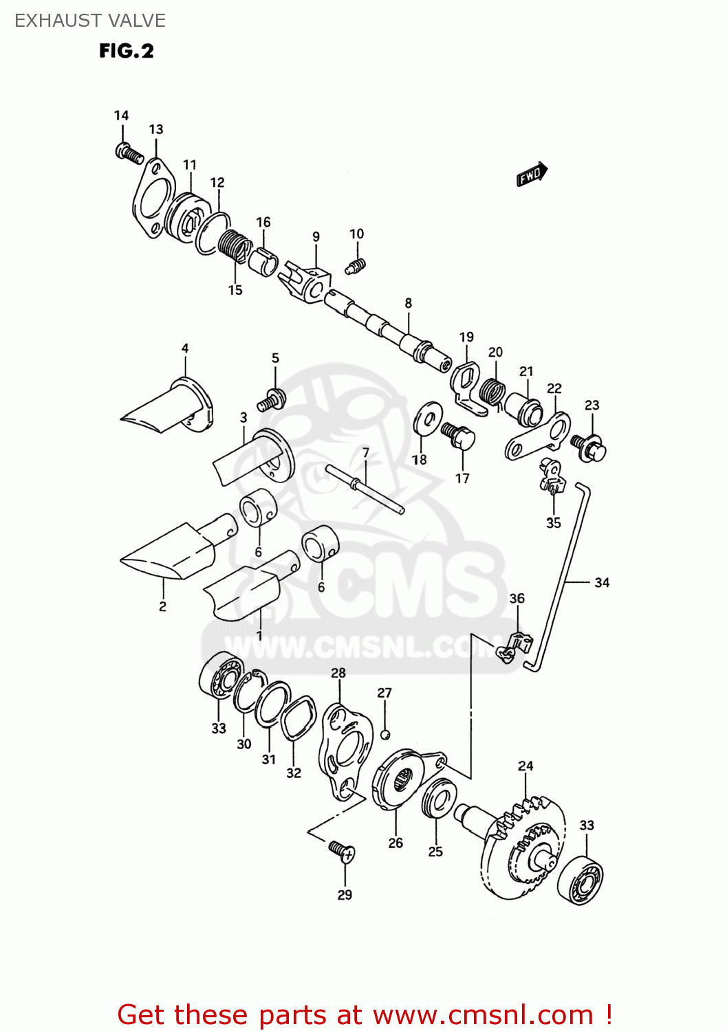 EXHAUST VALVE RM250 1995 (S) USA (E03)