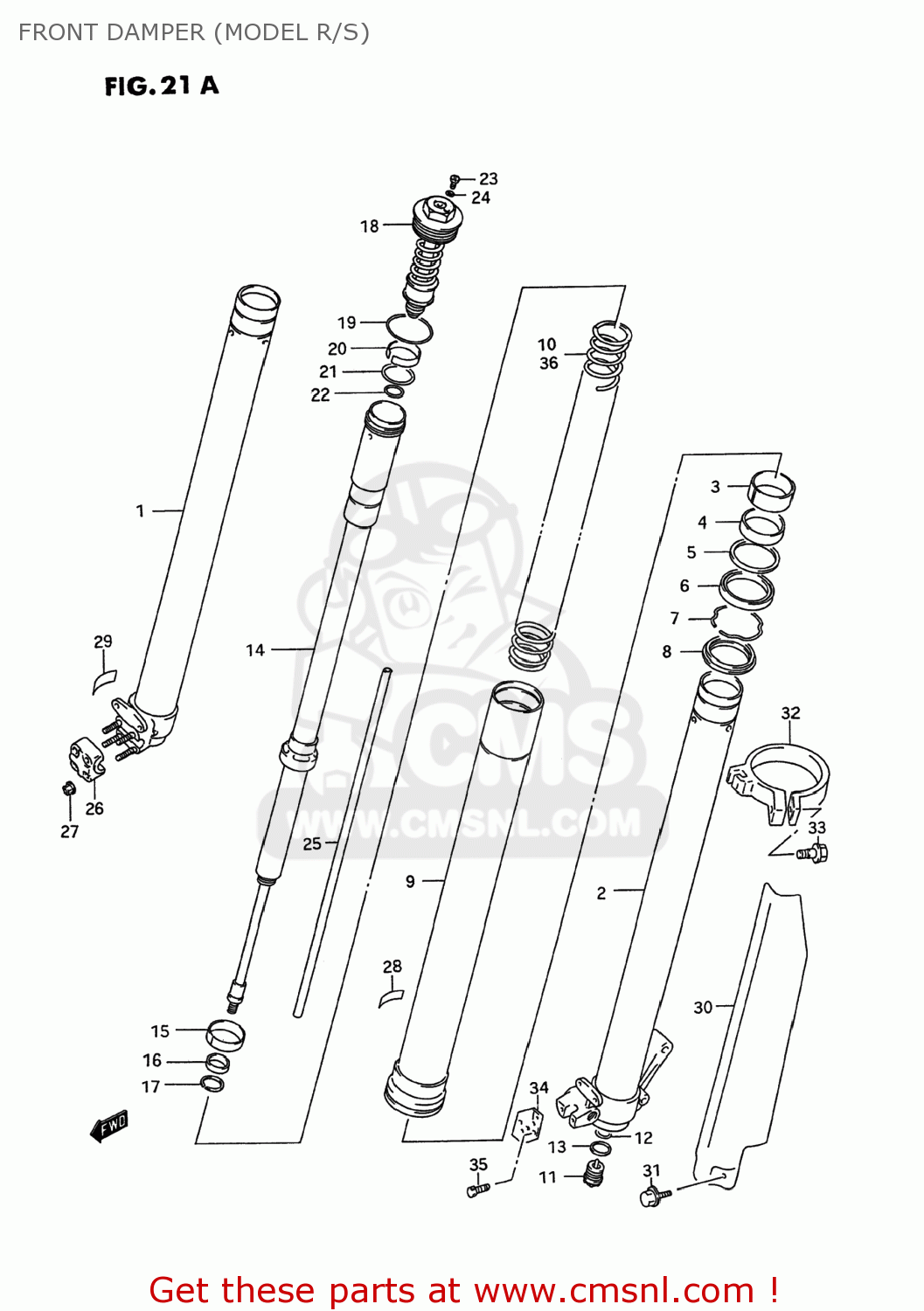 FRONT DAMPER (MODEL R/S) RM250 1995 (S) USA (E03)