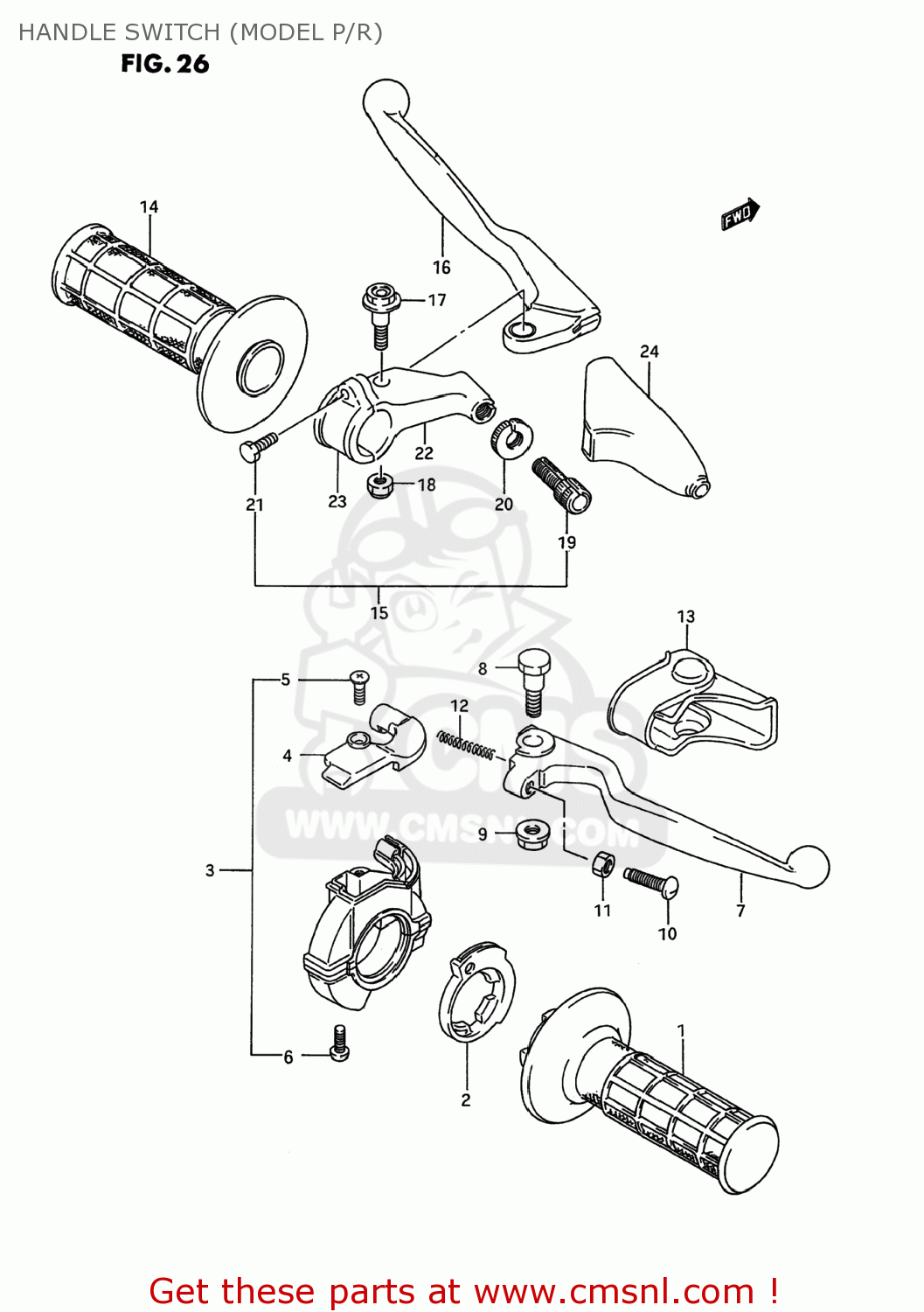 HANDLE SWITCH (MODEL P/R) RM250 1995 (S) USA (E03)