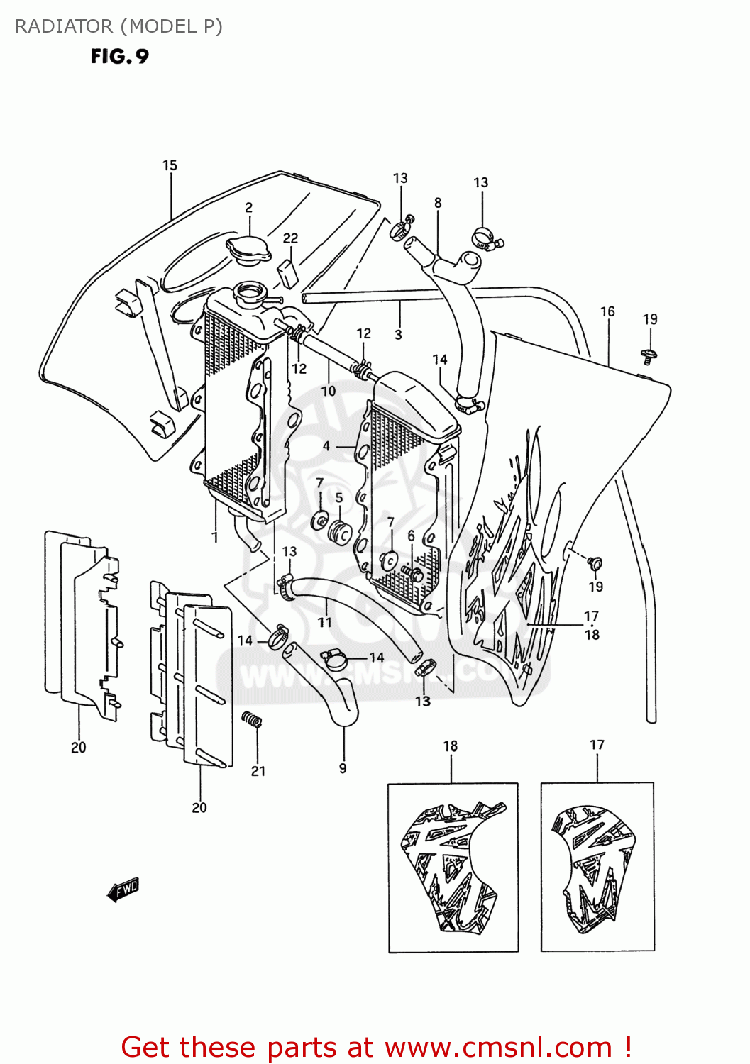 RADIATOR (MODEL P) RM250 1995 (S) USA (E03)