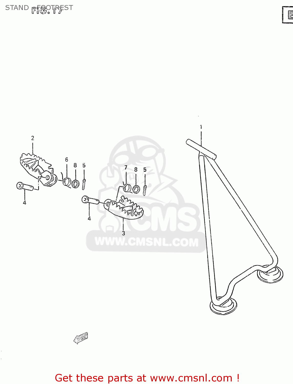 STAND - FOOTREST RM250 1996 (T) (E02 E04 E24)