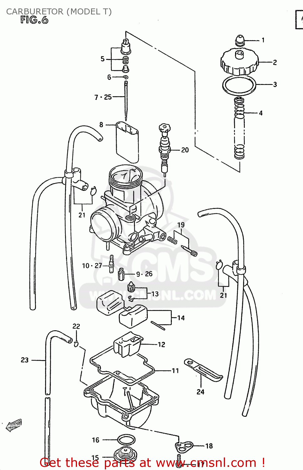 CARBURETOR (MODEL T) RM250 1996 (T) (E02 E04 E24)