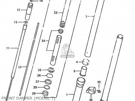 FRONT DAMPER (MODEL T) - RM250 1996 (T) (E02 E04 E24)