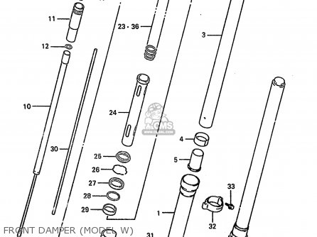 FRONT DAMPER (MODEL W) - RM250 1996 (T) (E02 E04 E24)