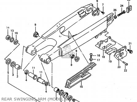 REAR SWINGING ARM (MODEL W) - RM250 1996 (T) (E02 E04 E24)
