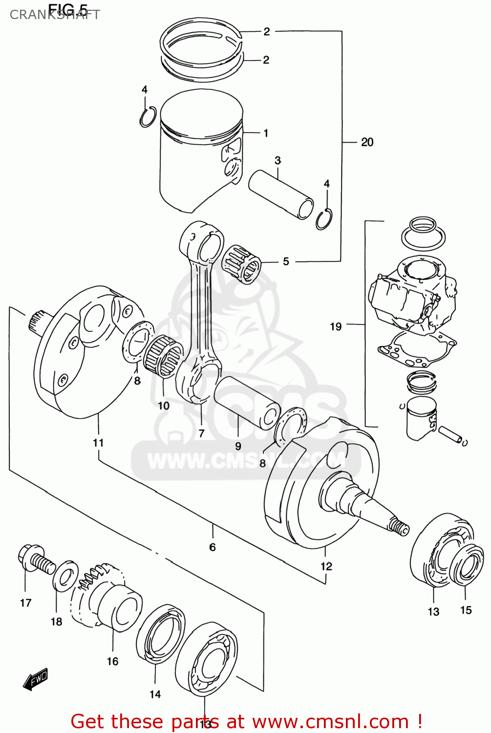 CRANKSHAFT RM250 1996 (T) USA (E03)