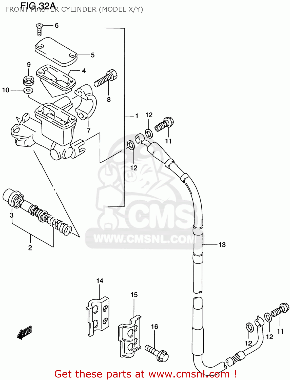 FRONT MASTER CYLINDER (MODEL X/Y) RM250 1996 (T) USA (E03)