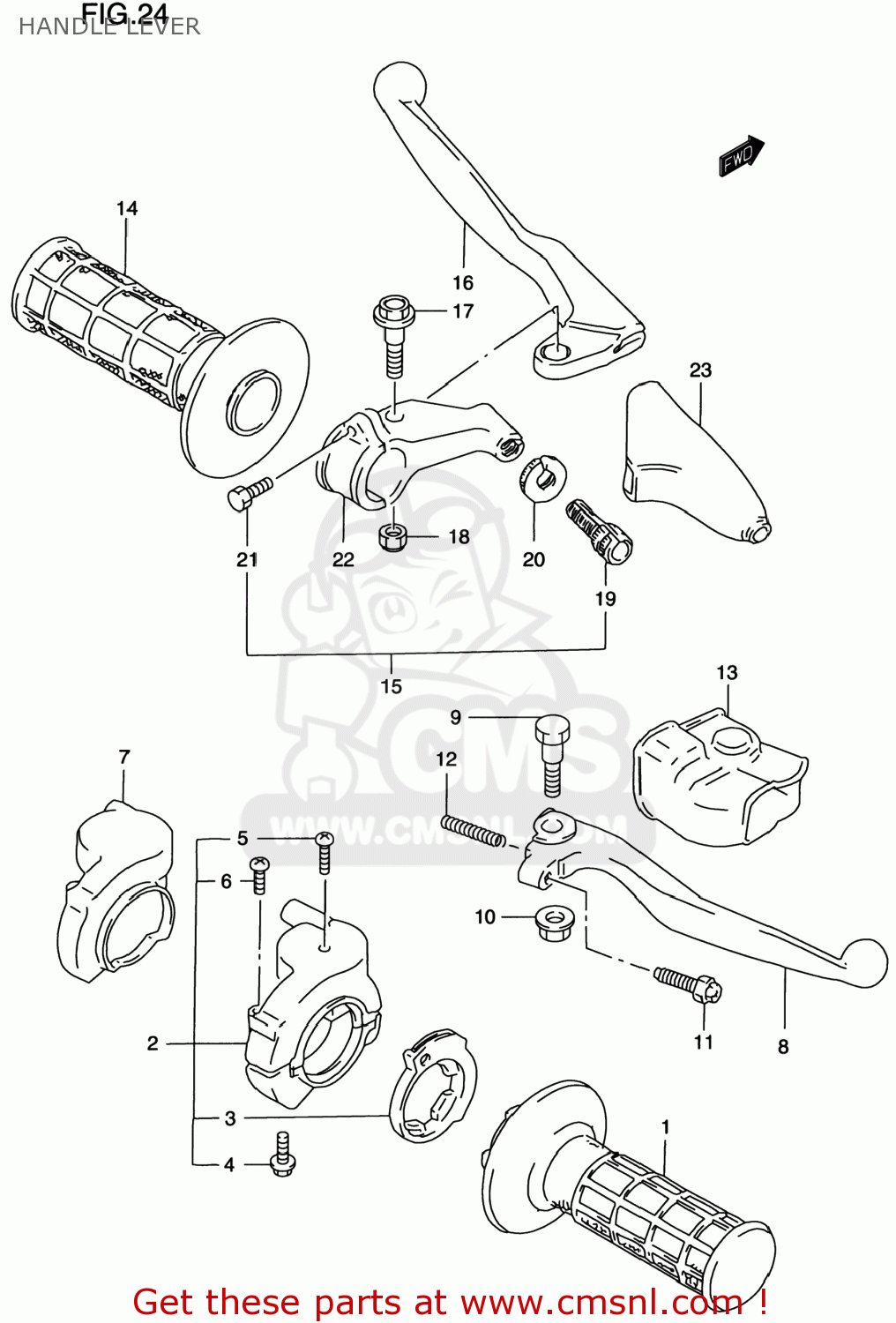HANDLE LEVER RM250 1996 (T) USA (E03)