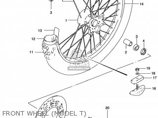 FRONT WHEEL (MODEL T) - RM250 1996 (T) USA (E03)