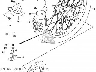 REAR WHEEL (MODEL Y) - RM250 1996 (T) USA (E03)