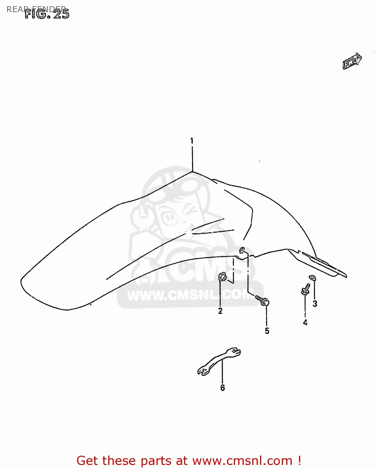 REAR FENDER RM250 1997 (V) (E02 E04 E24)