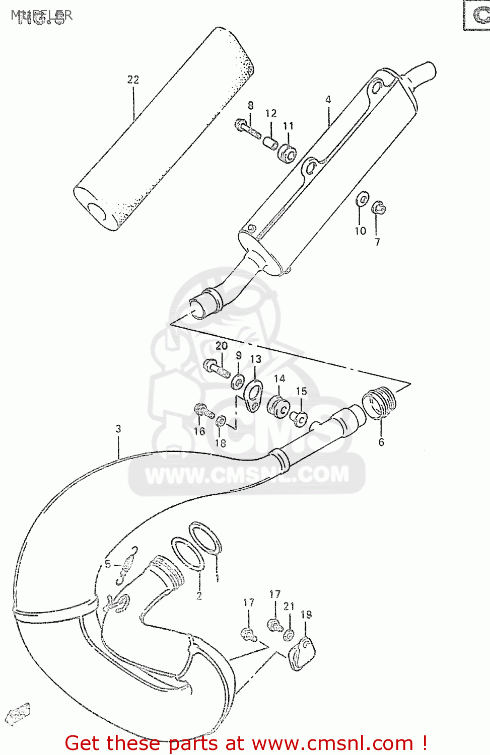 MUFFLER RM250 1997 (V) (E02 E04 E24)